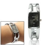 relógio Pulseira Aço Inoxidável (Prata + Preto)