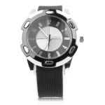 Dial Big quartzo com pulseira de silicone (preto)