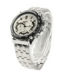 relógio de quartzo com pulseira de aço inoxidável