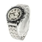 relógio de quartzo com pulseira de aço inoxidável