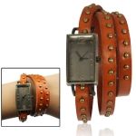 Elegante relógio de quartzo pulseira de couro