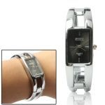 relógio Pulseira Aço Inoxidável (Prata + Preto)
